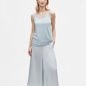 NWT Eileen Fisher Fine Tencel Jersey Scoop Neck Slim Shell  Large Dawn Blue